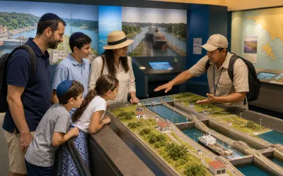 Scale model at the Panama Canal visitor center