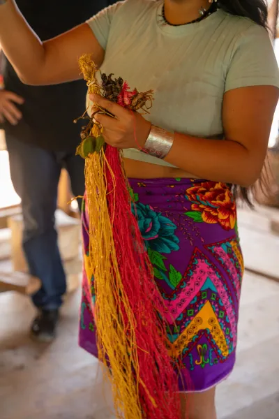Traditional Emberá wrap and textile detail