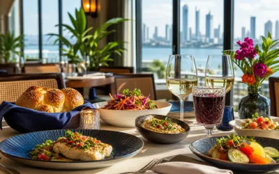 Elegant kosher restaurant dining table in Panama