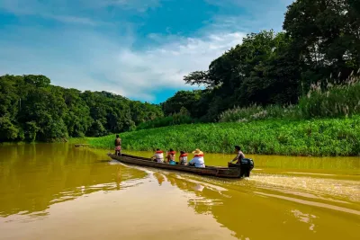 Canoe route on the Chagres River toward Embera Village